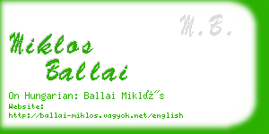 miklos ballai business card